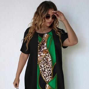 Black and Green leopard print 2xl women's dress ( lightweight) unbranded. New